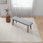Carlos Fabric Upholstered Solid Wood Bench 36" - Image 3