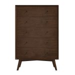 Caroline Mid Century Modern Solid Wood Dresser 5-Drawer - Image 2