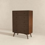 Caroline Mid Century Modern Solid Wood Dresser 5-Drawer - Image 5