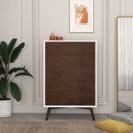 Caroline Mid Century Modern Solid Wood White Dresser 5-Drawer - Image 2