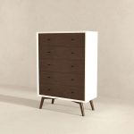 Caroline Mid Century Modern Solid Wood White Dresser 5-Drawer - Image 3