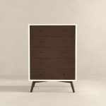Caroline Mid Century Modern Solid Wood White Dresser 5-Drawer - Image 4
