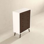 Caroline Mid Century Modern Solid Wood White Dresser 5-Drawer - Image 5