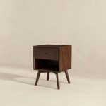 Caroline Mid Century Modern Style Night Stand 1-Drawer - Image 3