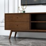 Caroline Mid Century Modern Style Walnut TV Stand Up To 72" - Image 3