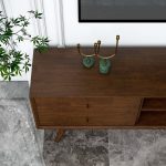 Caroline Mid Century Modern Style Walnut TV Stand Up To 72" - Image 4