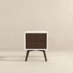 Caroline Mid Century Modern Style White Night Stand 2-Drawer - Image 4