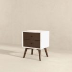 Caroline Mid Century Modern Style White Night Stand 2-Drawer - Image 5