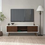 Caroline Walnut White TV Stand Up To 72" - Image 4
