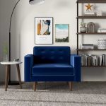 Casey  Blue Velvet Lounge Chair - Image 2