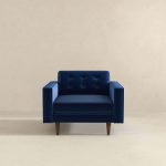 Casey  Blue Velvet Lounge Chair - Image 3