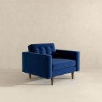 Casey  Blue Velvet Lounge Chair - Image 4