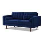 Casey Blue Velvet Loveseat - Image 4