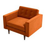 Casey  Burnt Orange Velvet Lounge Chair - Image 2