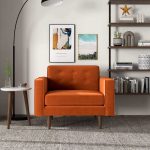 Casey  Burnt Orange Velvet Lounge Chair - Image 3