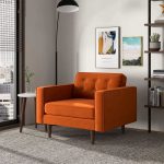 Casey  Burnt Orange Velvet Lounge Chair - Image 4
