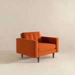 Casey  Burnt Orange Velvet Lounge Chair - Image 5