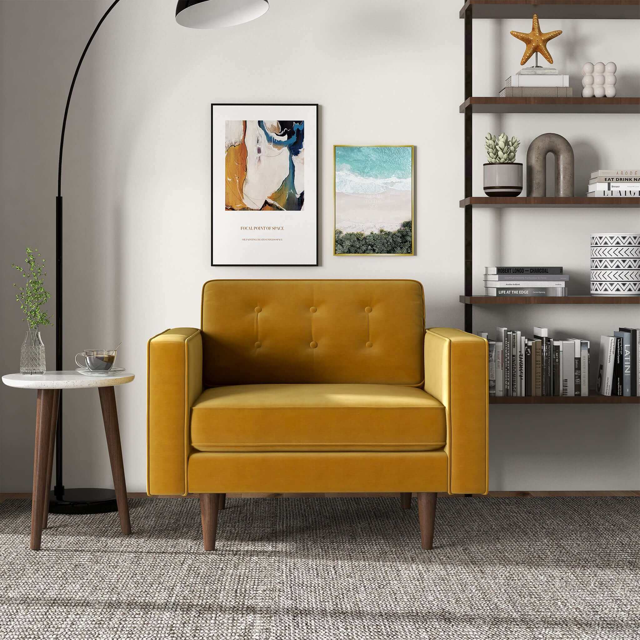 Casey Gold Velvet Lounge Chair Casey Gold Velvet Lounge Chair