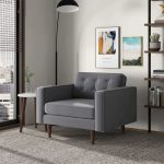 Casey  Grey Velvet Lounge Chair - Image 2