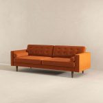 Casey Mid Century Modern Burnt Orange Velvet Sofa - Image 4
