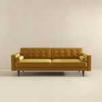 Casey Mid Century Modern Gold Velvet Sofa - Image 2