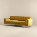 Casey Mid Century Modern Gold Velvet Sofa - Image 3