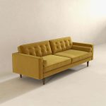 Casey Mid Century Modern Gold Velvet Sofa - Image 4
