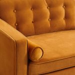 Casey Orange Velvet Loveseat - Image 3
