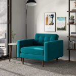 Casey  Teal Velvet Lounge Chair - Image 2