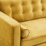 Casey Yellow Velvet Loveseat - Image 3