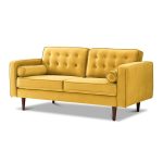 Casey Yellow Velvet Loveseat - Image 4