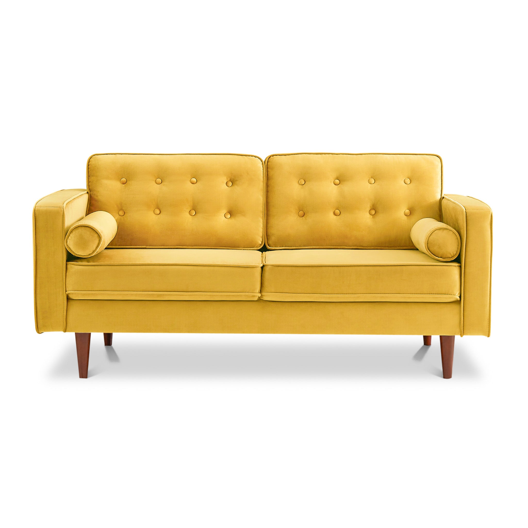 Casey Yellow Velvet Loveseat Casey Yellow Velvet Loveseat