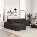 Cecilia Modular Corner Sectional Modern Fabric Sofa Dark Gray - Image 2