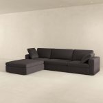 Cecilia Modular Corner Sectional Modern Fabric Sofa Dark Gray - Image 4
