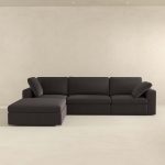 Cecilia Modular Corner Sectional Modern Fabric Sofa Dark Gray - Image 5
