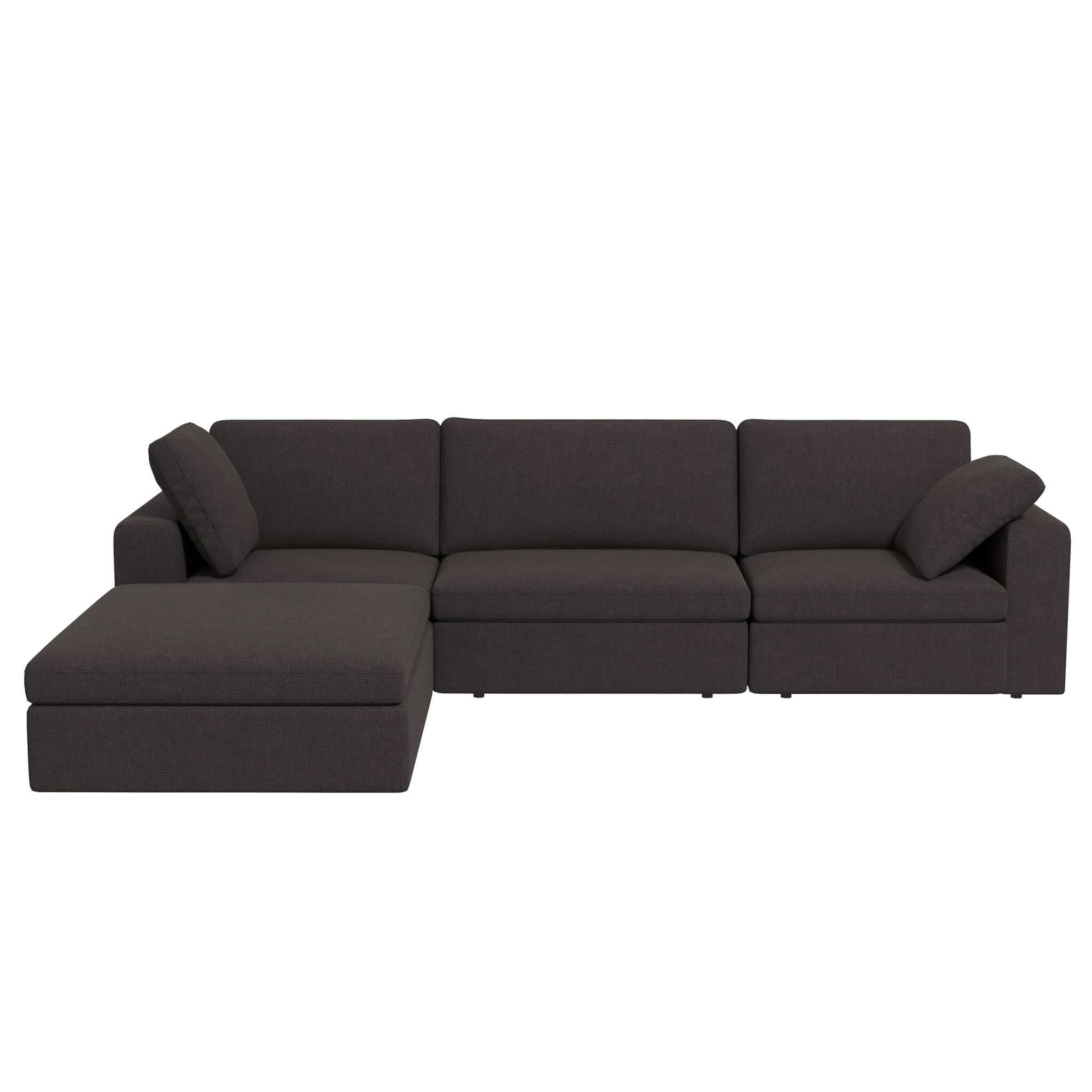 Cecilia Modular Corner Sectional Modern Fabric Sofa Dark Gray Cecilia Modular Corner Sectional Modern Fabric Sofa Dark Gray