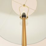 Celestial Modern Floor Lamp with Brass Accent Table with Large White Shade - Image 5