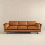 Chase Mid Century Modern Tan Genuine Leather Sofa - Image 3