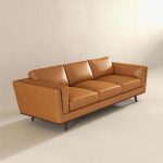 Chase Mid Century Modern Tan Genuine Leather Sofa - Image 5