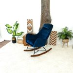 Chelsea Blue Velvet Rocking Chair - Image 2