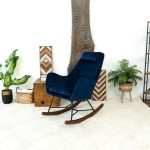 Chelsea Blue Velvet Rocking Chair - Image 3
