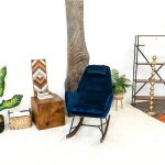 Chelsea Blue Velvet Rocking Chair - Image 4