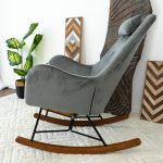 Chelsea Grey Velvet Rocking Chair - Image 3