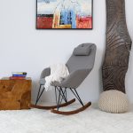 Chloe Mid Century Modern Rocker Livingroom And Bedroom Chair - Image 2