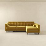 Christian  Dark Yellow Velvet Sectional Sofa Right Facing - Image 4