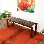 Christina Tan Leather Bench - Image 4