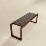 Christina Tan Leather Bench - Image 5