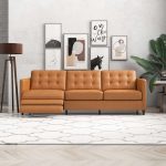 Christopher Tan Leather Electric Inclining Sofa Left Facing - Image 2