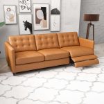 Christopher Tan Leather Electric Inclining Sofa Left Facing - Image 5