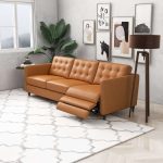 Christopher Tan Leather Electric Inclining Sofa Right Facing - Image 3